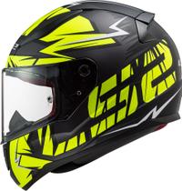 Ls2 Capacete Rapid Ff353 Cromo Fosco Preto/Amarelo