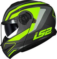 Ls2 Capacete Strobe Ii Ff908 Phantom Matte Titânio/Gph/Amarelo Fluorescente