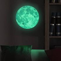 Lua 20 cm Fluorescente Adesiva - Neon Brilha no escuro - Star