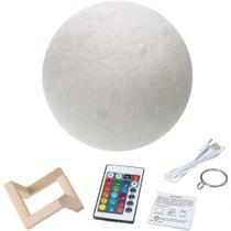 Lua 3D Impressão Moon Light Led 16 Cores Night Lamp Com Suporte De Madeira Tocar Lua C/Controle Lua 3D Impressão Moon Light Led 16 Cores Night Lamp Com Suporte De Madeira Tocar Lua C/Controle