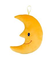 Lua Amarela com Rosto de Pelúcia 41cm Decoração Quarto Infantil Criança Bebê