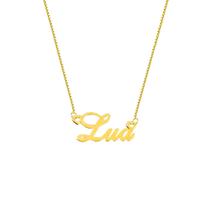 Lua colar de nome folheado á ouro 18k