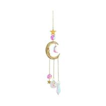 Lua Sol Cristal Carrilhão Suncatcher Para Casa Quarto Varanda Prisma Decoração Pingente