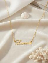 Luana colar de nome folheado a ouro 18k