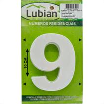 Lubian Numero 3D Branco Abs 9 10Cm Lubian Numero 3D Branco Abs 9 10Cm