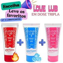 Lubrificante Anal Vaginal Kit com 3 Love Lub Hot Ice e Neutro Produto Sex Shop