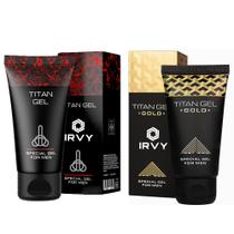 Lubrificante Corporal Irvy Titan Gel Gold & Red 2 em 1 Lubrificante Corporal Irvy Titan Gel Gold & Red 2 em 1