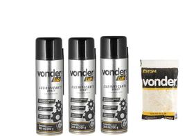 Lubrificante em spray 300 ml/200 g VONDER 3 unid + estopa