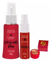 Lubrificante Íntimo A Base De Água Secret Sexy + Calda Bejável Secret Sexy Morango + Pomado Fogo do Dragão Caliente