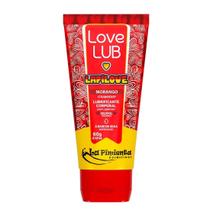 Lubrificante Íntimo Comestível Love Lub BubbaLove Morango Base Água