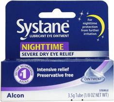 Lubrificante noturno para olhos secos, 3.5 gm. Ideal para hidratação e relaxamento durante o sono