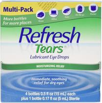 Lubrificante para colírios Refresh Tears 4 frascos de 15 ml e bônus de 1 x 5 ml