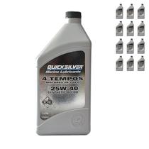 Lubrificante Quicksilver 25w40 4 Tempos 1 Litro Kit Com 12 Litros