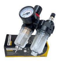 Lubrifil Filtro Regulador Eliminador De Água E Óleo Com Manômetro Regulador Pressão 1/4 AFC-2000 - Rotta 376