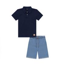 Luc Boo Conjunto Polo e Bermuda Marinho