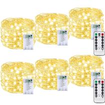 Luces de cadena BOSSERN 6 paquetes 60 LED 6m impermeables blanco cálido