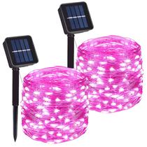 Luces de cadena DAYLIGHTIR 200 LED 20m Solares de color rosa