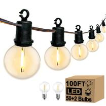 Luces de cadena para exteriores Xingzd 30 metros LED G40 Globo 52 Bombillas