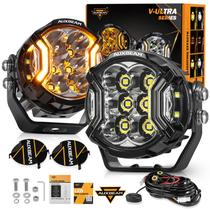 Luces de Conducción Auxbeam Redondas de 3 Pulgadas y 108W con Proyección Lateral