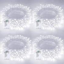 Luces de Cuerda BOSSERN Paquete de 4, 20 m, 200 LED, a Pilas, Impermeables, con Temporizador