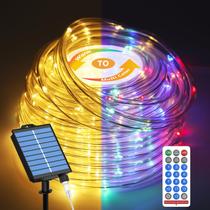 Luces de cuerda solares ICRGB 20 m 200 LED IP67 impermeables con control remoto Luces de cuerda solares ICRGB 20 m 200 LED IP67 impermeables con control remoto