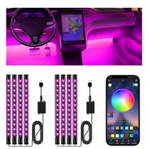 Luces LED interiores para automóvil Winzwon 23 cm USB con control por app, paquete de 2