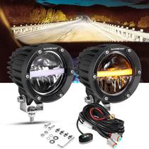 Luces LED Offroad Auxbeam 4 pulgadas 110W Redondas 2PCS con Luz Diurna Ámbar