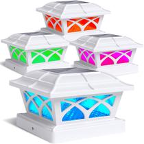 Luces Solares para Capuchón de Poste SIEDiNLAR RGB Cambiantes de Color Paquete de 4