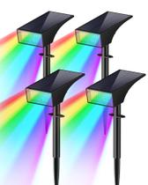Luces Solares para Exterior Koicaxy 4 Paquetes RGB IP65 Impermeables