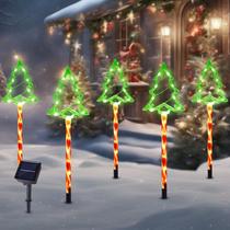 Luces Solares para Senderos BRIGHTDECK Árbol de Navidad 8 Modos Paquete de 5