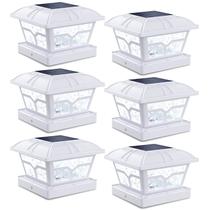 Luces Solares para Tapas de Poste SIEDiNLAR 8 LED 2 Modos de Color Paquete de 6