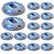 Luces solares para terraza SIEDiNLAR para entrada de coches Dock LED 16 piezas (azul)