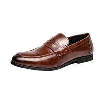 Luckman sapatos sociais masculinos de couro PU moda masculina mocassins de negócios sapatos pontudos Luckman sapatos sociais masculinos de couro PU moda masculina mocassins de negócios sapatos pontudos