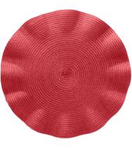 Lugar Americano 38cm de Poliéster Babado Vermelho Wolff Lugar Americano 38cm de Poliéster Babado Vermelho Wolff