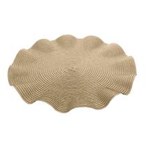 Lugar Americano Babado Dourado Para Mesa Posta Com 38cm Redondo Grande Lugar Americano Babado Dourado Para Mesa Posta Com 38cm Redondo Grande