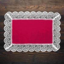 Lugar Americano Branco Com Vermelho 35x50Cm Rafimex Lugar Americano Branco Com Vermelho 35x50Cm Rafimex