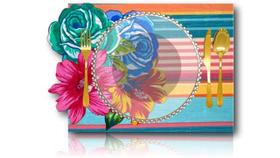 Lugar americano chita retangular