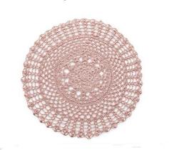 Lugar americano circular crochet rosa cha