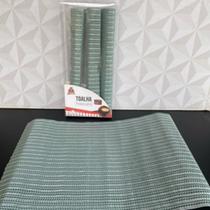 Lugar americano com 4 peças retangular verde decorativo para mesa posta - kit jogo toalha americana