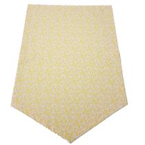 Lugar americano com caimento em V amarelo com arabesco branco Lugar americano com caimento em V amarelo com arabesco branco
