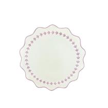 Lugar Americano de Linho Decortextil Bege Bordado Tulipa Lavanda 40 cm