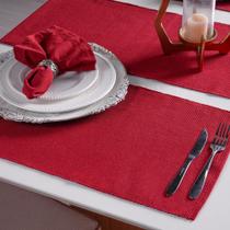 Lugar Americano de Mesa Pesponto 33x45cm Magnolia Vermelho Escuro Tessi