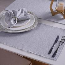 Lugar Americano de Mesa Pesponto 33x45cm Níquel Cinza Tessi Lugar Americano de Mesa Pesponto 33x45cm Níquel Cinza Tessi