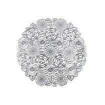 Lugar americano de plástico flexível flowers prateado 38cm lyor