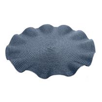 Lugar Americano De Poliester Babado Azul Para Sala De Jantar - 38cm Lugar Americano De Poliester Babado Azul Para Sala De Jantar - 38cm