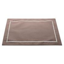 Lugar Americano de Poliéster e Linho Marrom 45cm x 30cm Lyor Lugar Americano de Poliéster e Linho Marrom 45cm x 30cm Lyor