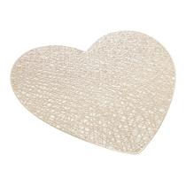 Lugar Americano de PVC Coração Dourado 38cm Lyor Lugar Americano de PVC Coração Dourado 38cm Lyor