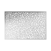 LUGAR AMERICANO DE PVC FLEXÍVEL LEAVES PRATA 45x30CM BON GOURMET