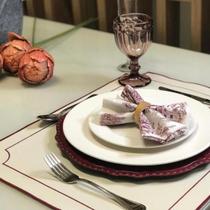 Lugar Americano Face Única Tecido Misto Bordado Retangular Kit Lugar Americano Face Única Tecido Misto Bordado Retangular Kit