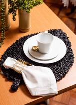 Lugar Americano Fibra Seagrass Folha Preto 34X49Cm Rafimex Lugar Americano Fibra Seagrass Folha Preto 34X49Cm Rafimex
